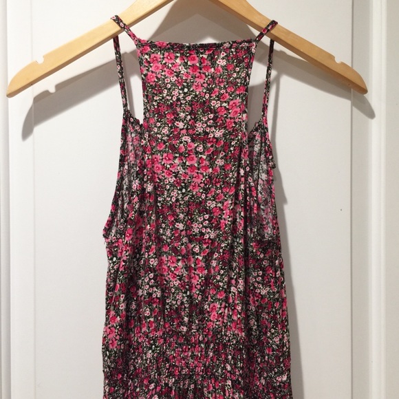 Mossimo Pink Floral Dress Elastic Waist Small - Picture 5 of 6